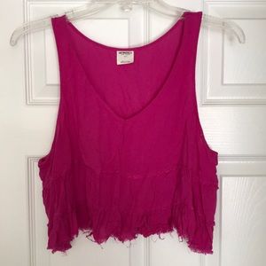 Free People Intimates Fuschia Cropped Tank
